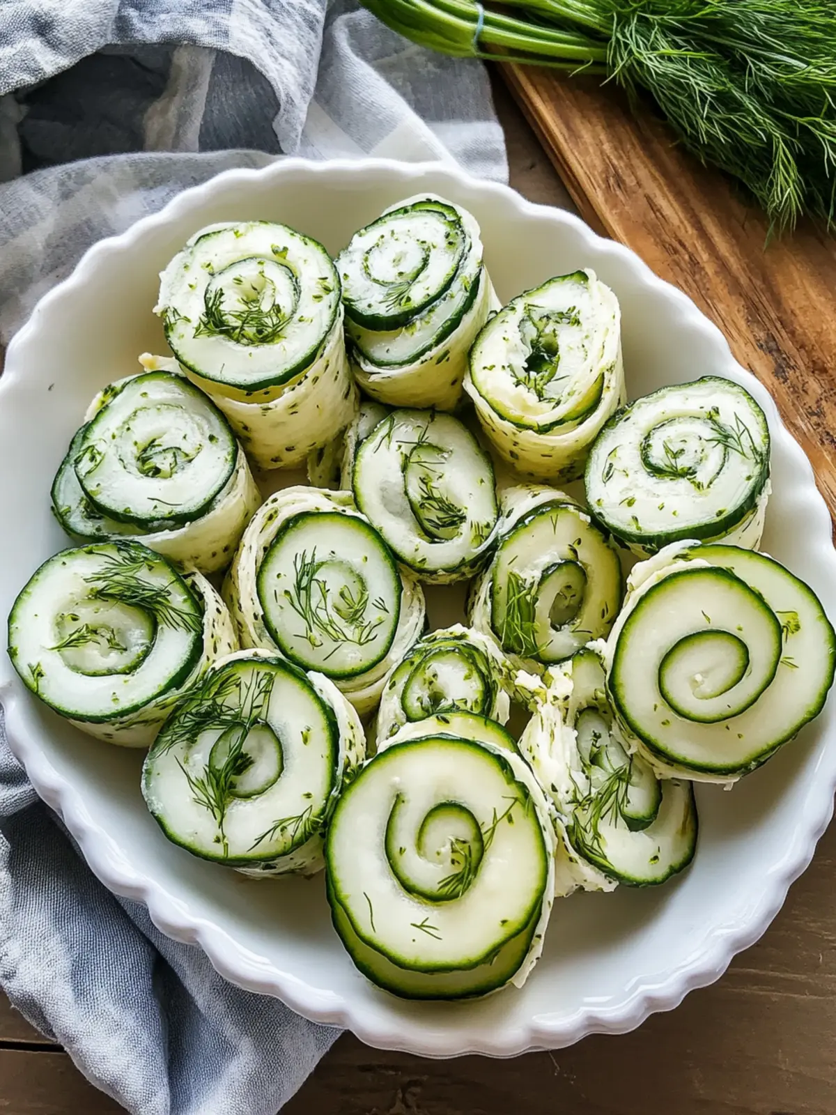 Mother's Day Light and Refreshing Cucumber Dill Pinwheels