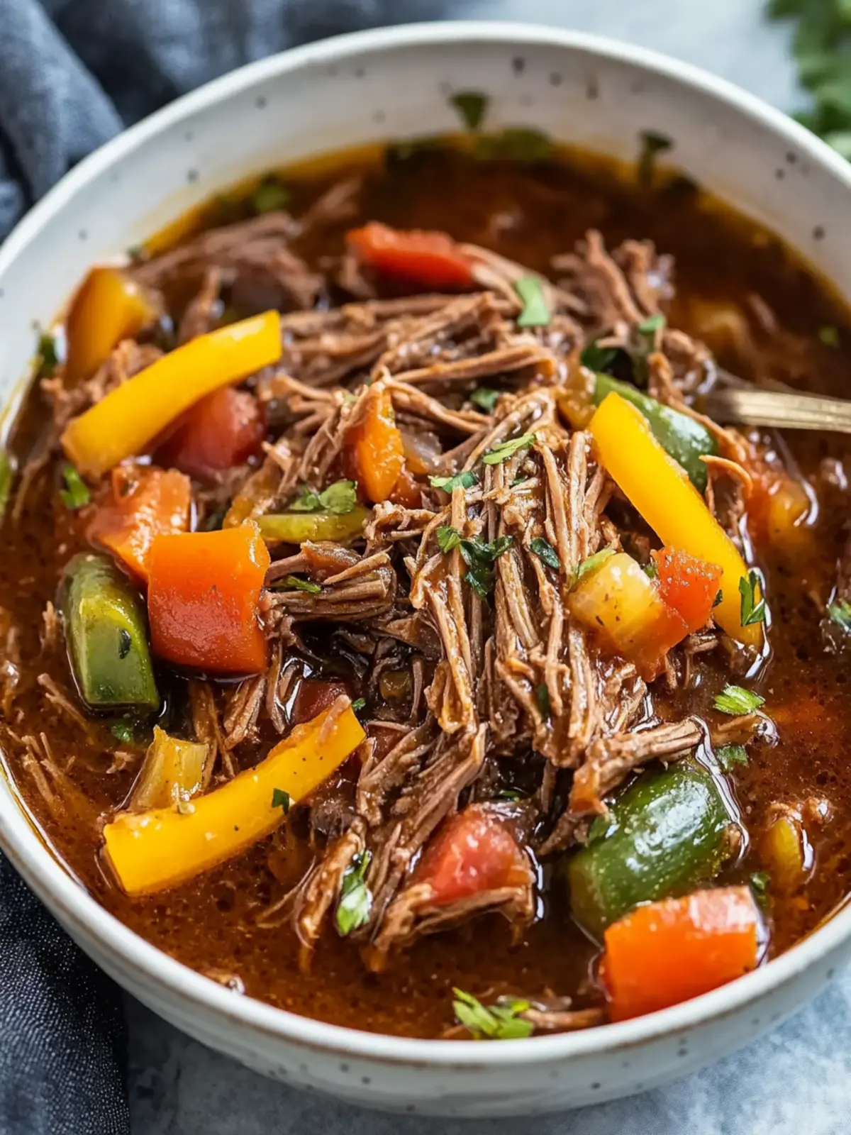 Slow Cooker Shredded Beef with Vegetables Recipe