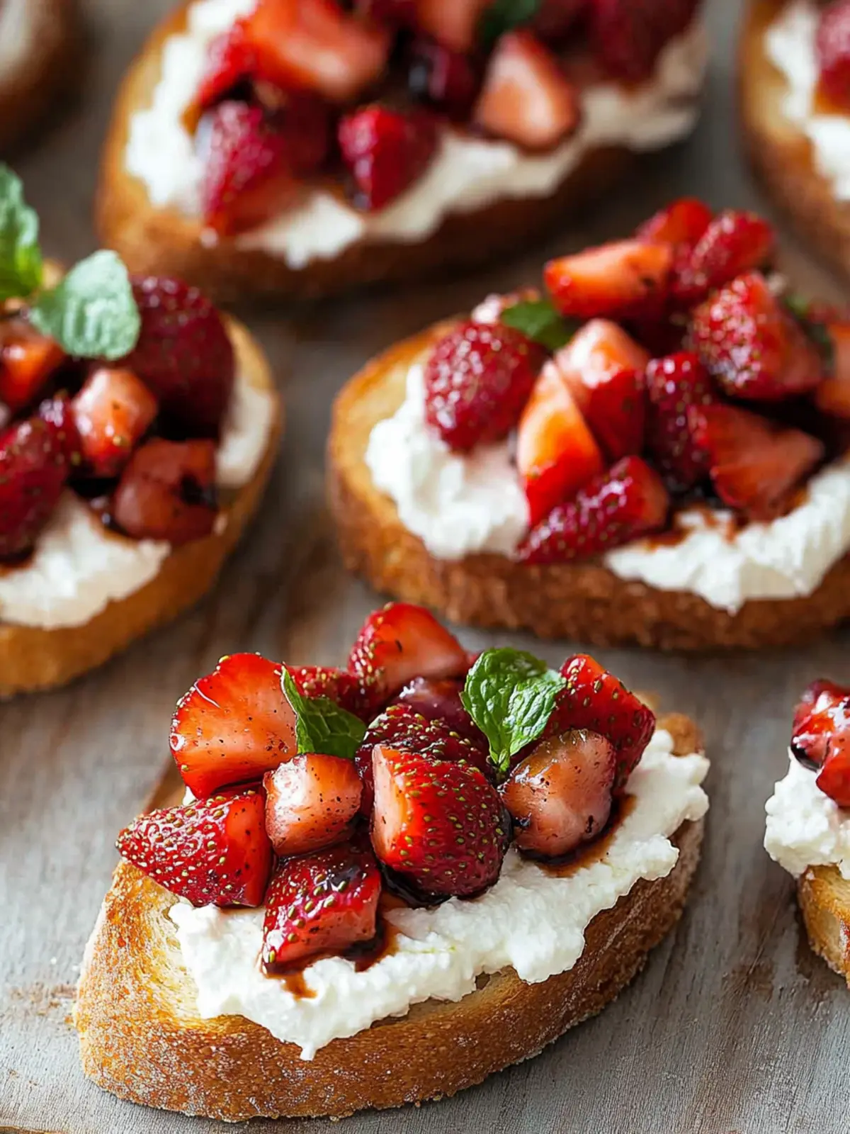 Delicious Cinco de Mayo Crostini with Balsamic Strawberries 3 Cinco de Mayo Crostini with Balsamic Strawberries and Ricotta