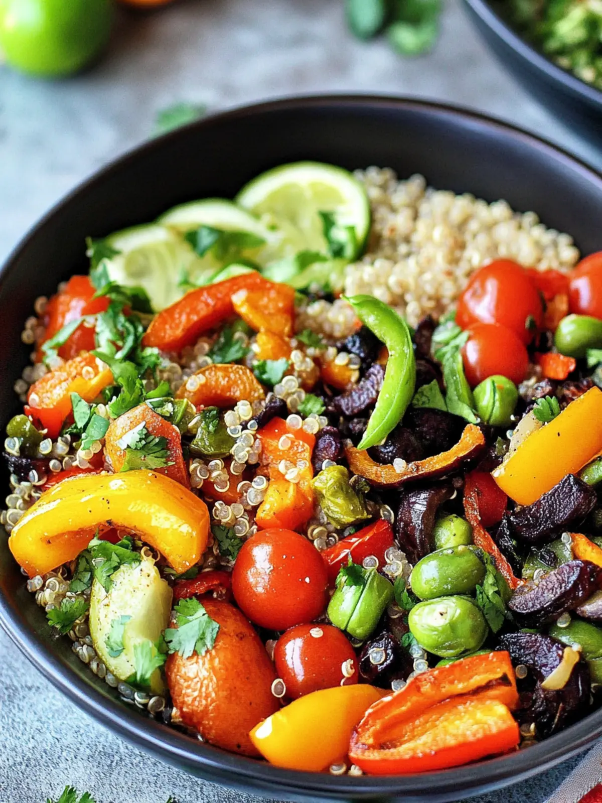 Cinco de Mayo Roasted Vegetable Quinoa Bowls