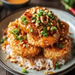 Crispy Rice Cakes with Spicy Peanut Sauce Recipe