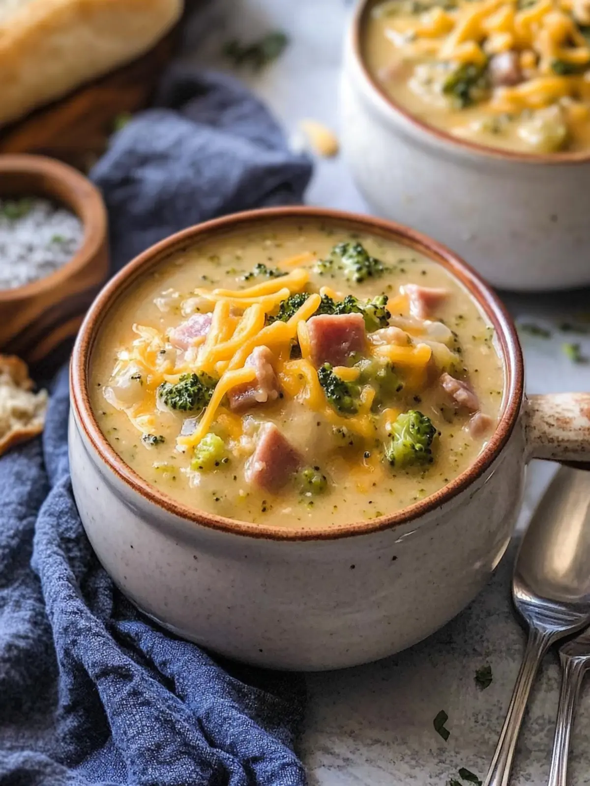 Cheesy Ham Broccoli Soup