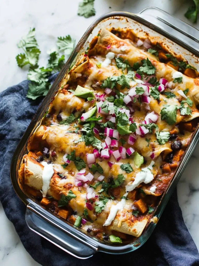 Mother's Day Sweet Potato and Black Bean Enchiladas