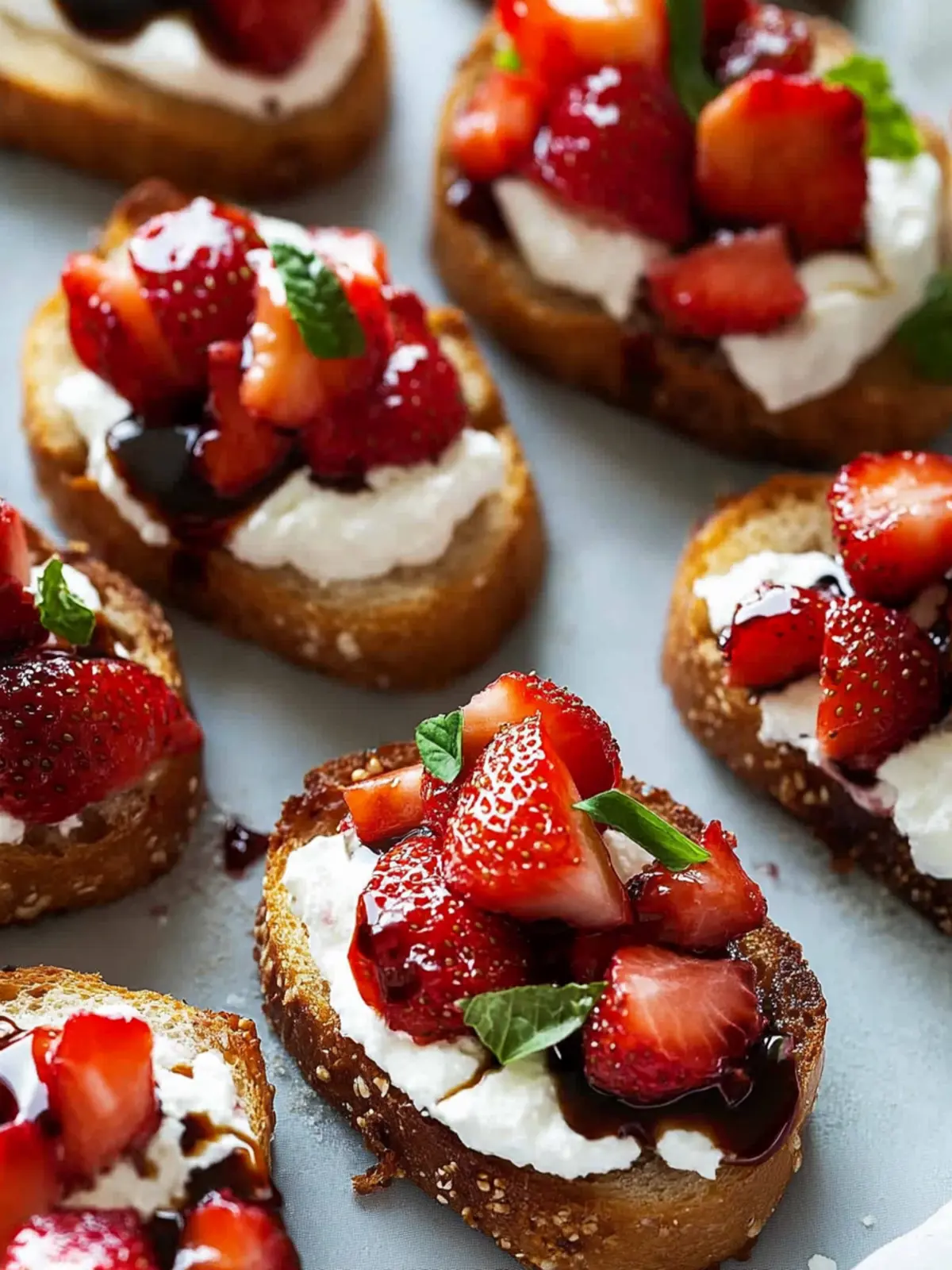 Delicious Cinco de Mayo Crostini with Balsamic Strawberries 4 Cinco de Mayo Crostini with Balsamic Strawberries and Ricotta