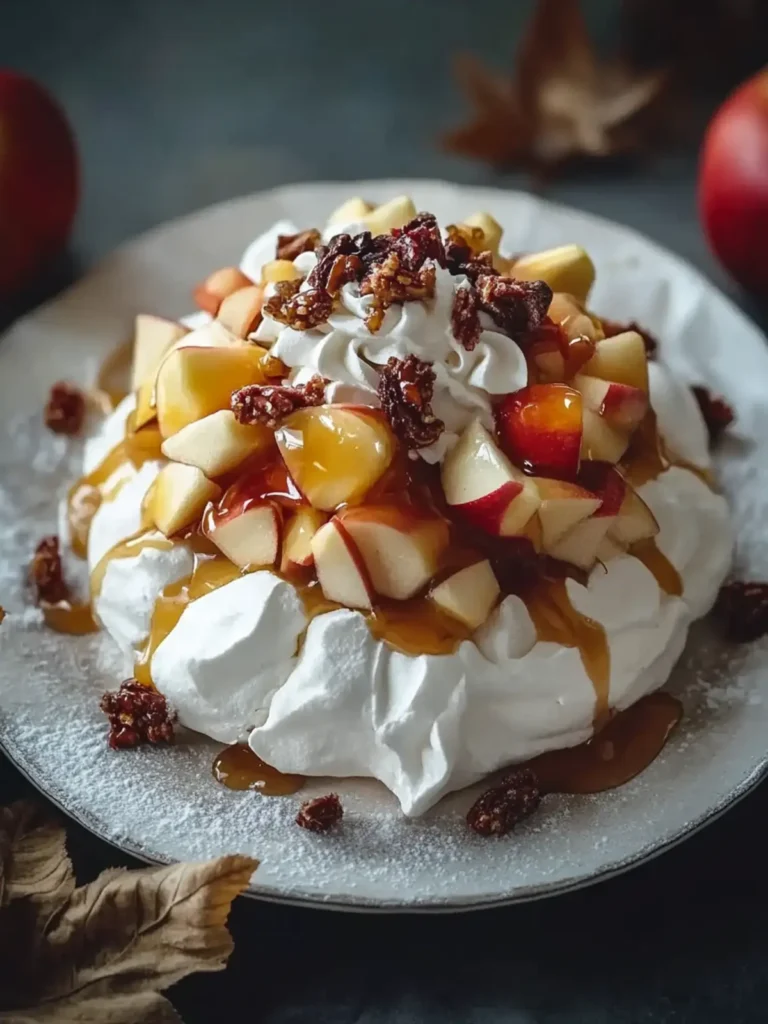 Autumn Pavlova with Apples