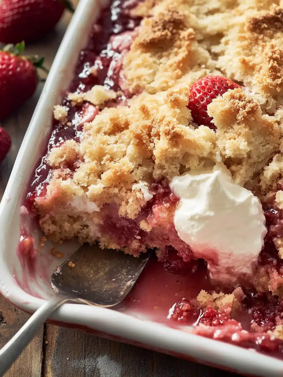 Mother's Day Strawberry Dump Cake