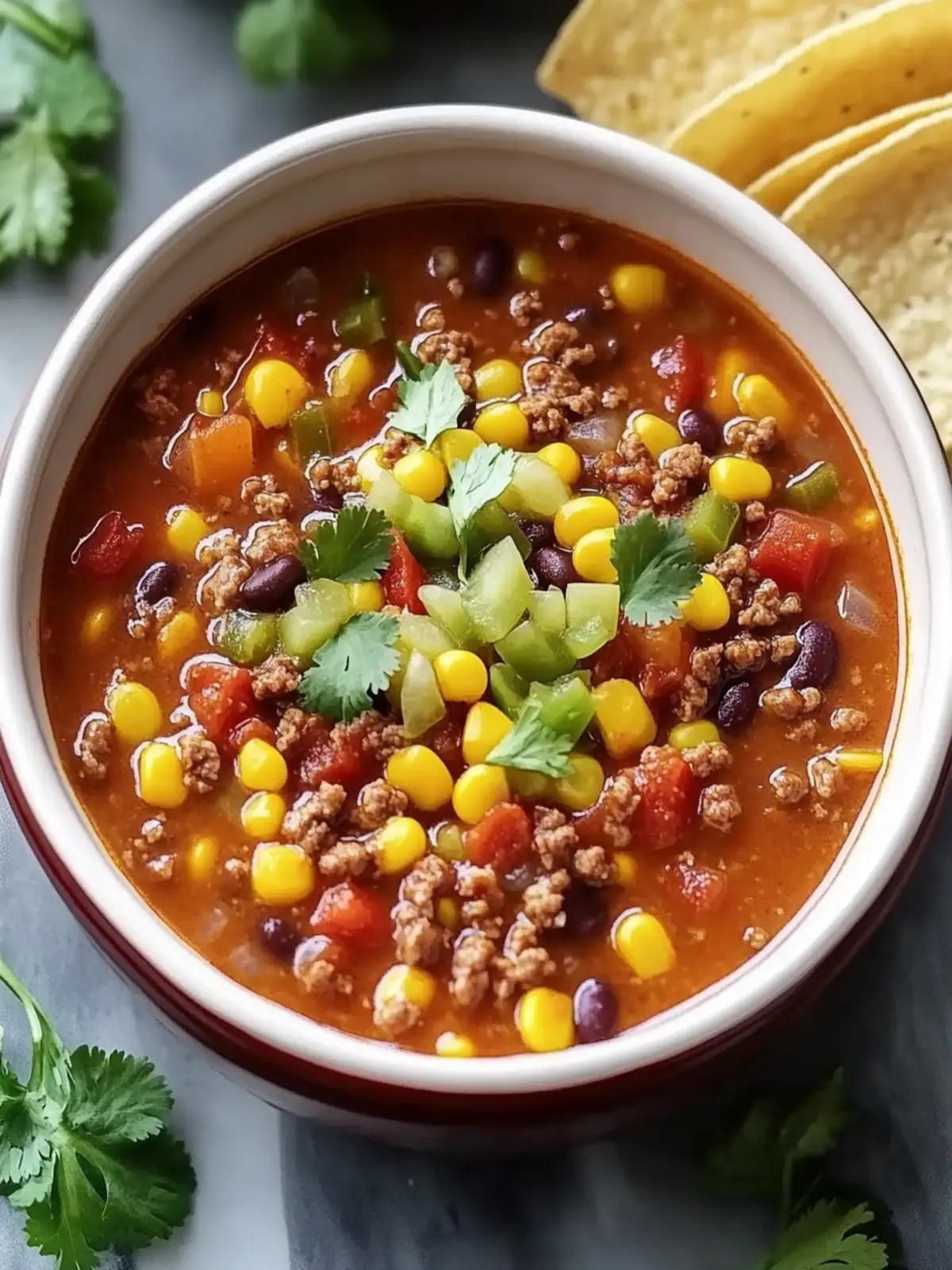 Cinco de Mayo Classic Crockpot Ground Beef Taco Soup