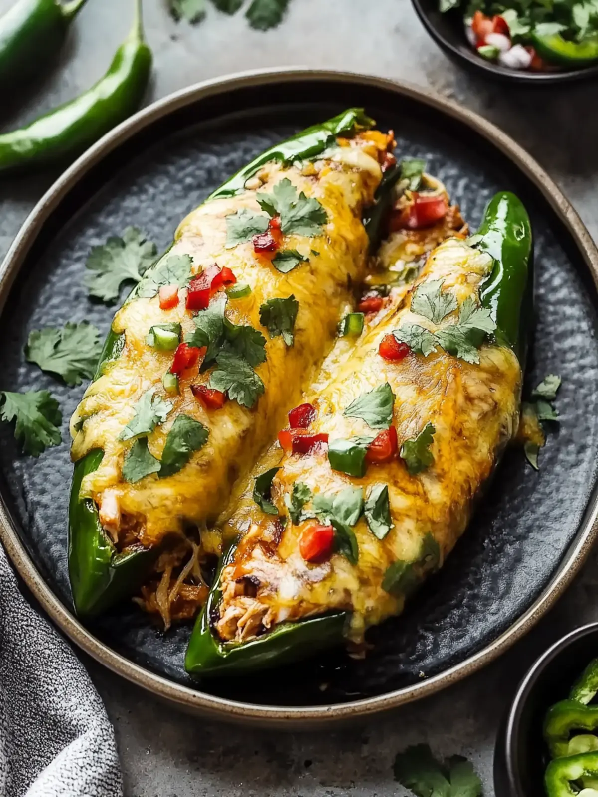 30-Minute Baked Chile Rellenos with Turkey Filling