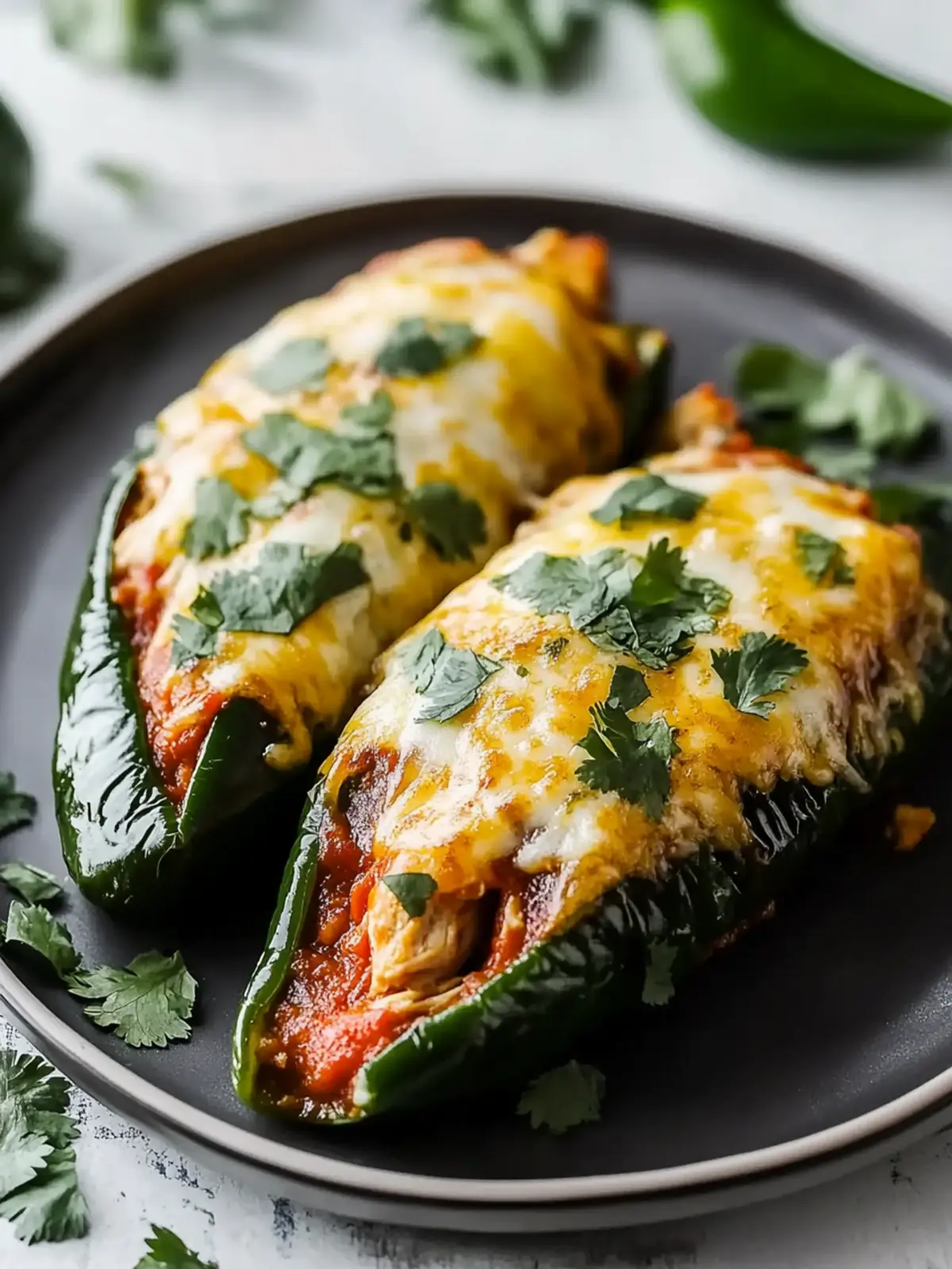 30-Minute Baked Chile Rellenos with Turkey Filling