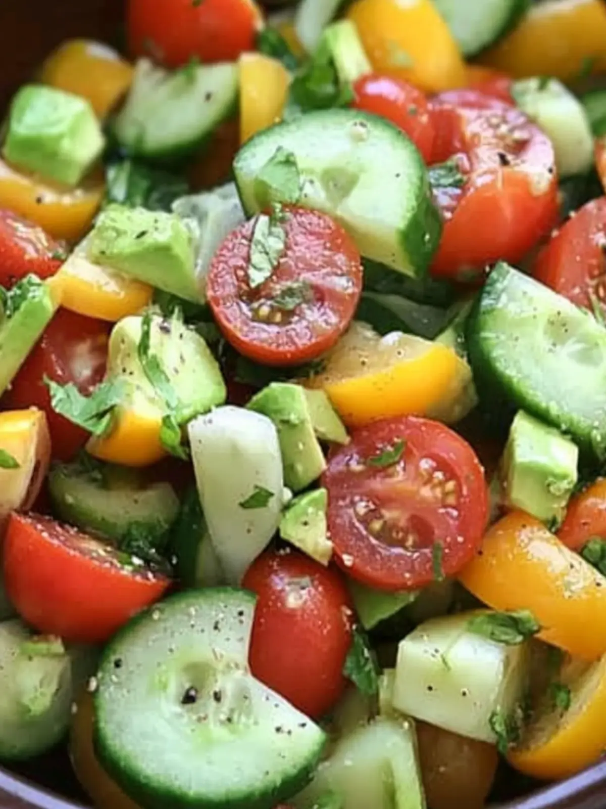 Memorial Day Tomato Cucumber Avocado Salad