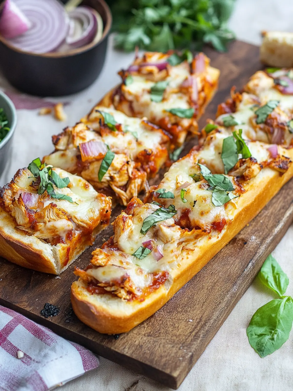 French Bread BBQ Chicken Pizza