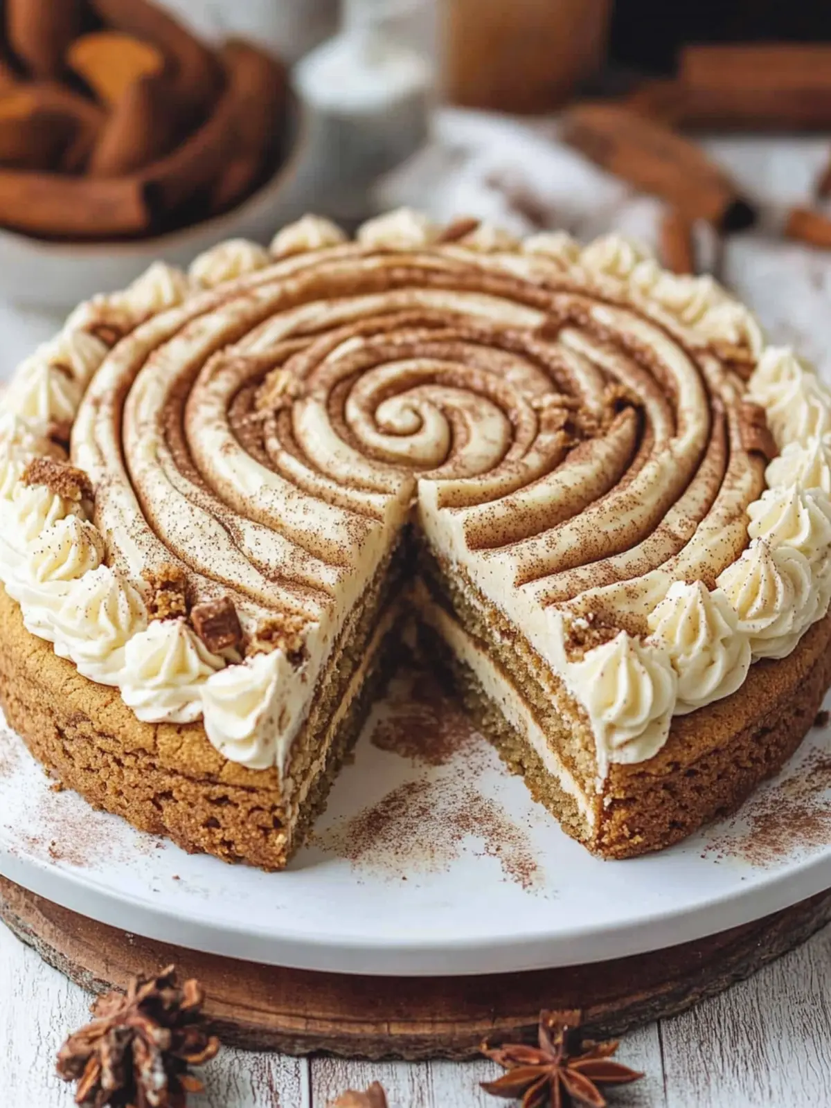 Giant Cinnamon Roll Cookie Cake That Will Wow Your Taste Buds 2 Giant Cinnamon Roll Cookie Cake