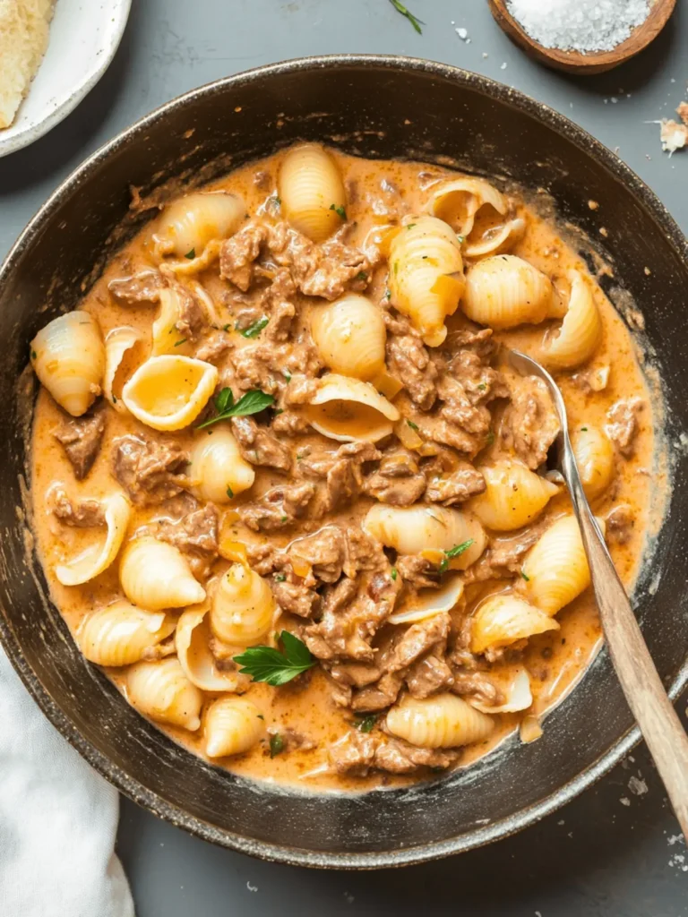 Creamy Beef and Shells