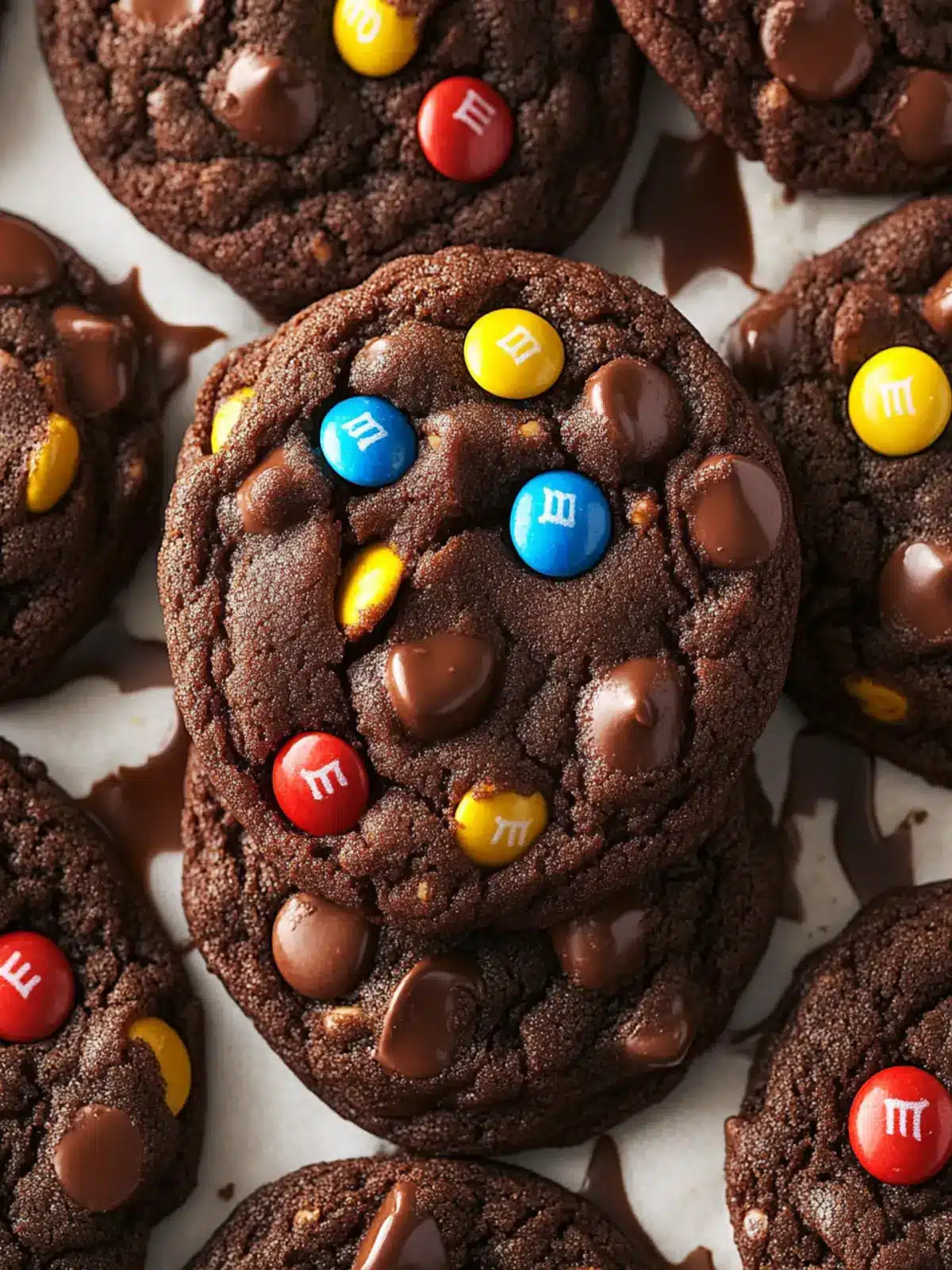Deliciously Chewy Chocolate Peanut Butter M&M Cookies 2 Chocolate Peanut Butter M&M Cookies