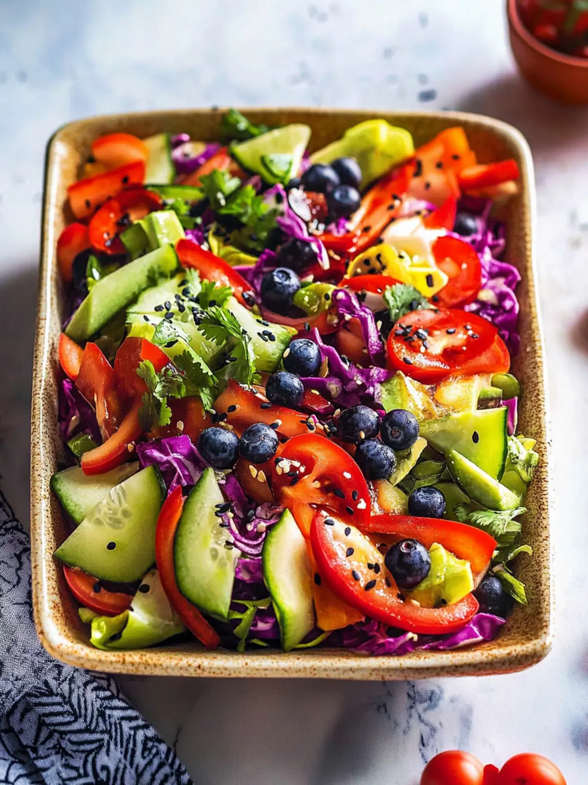 Pride Month Rainbow Salad with Zesty Chinese Dressing Delight 5 Pride Month Rainbow salad with Chinese-inspired dressing
