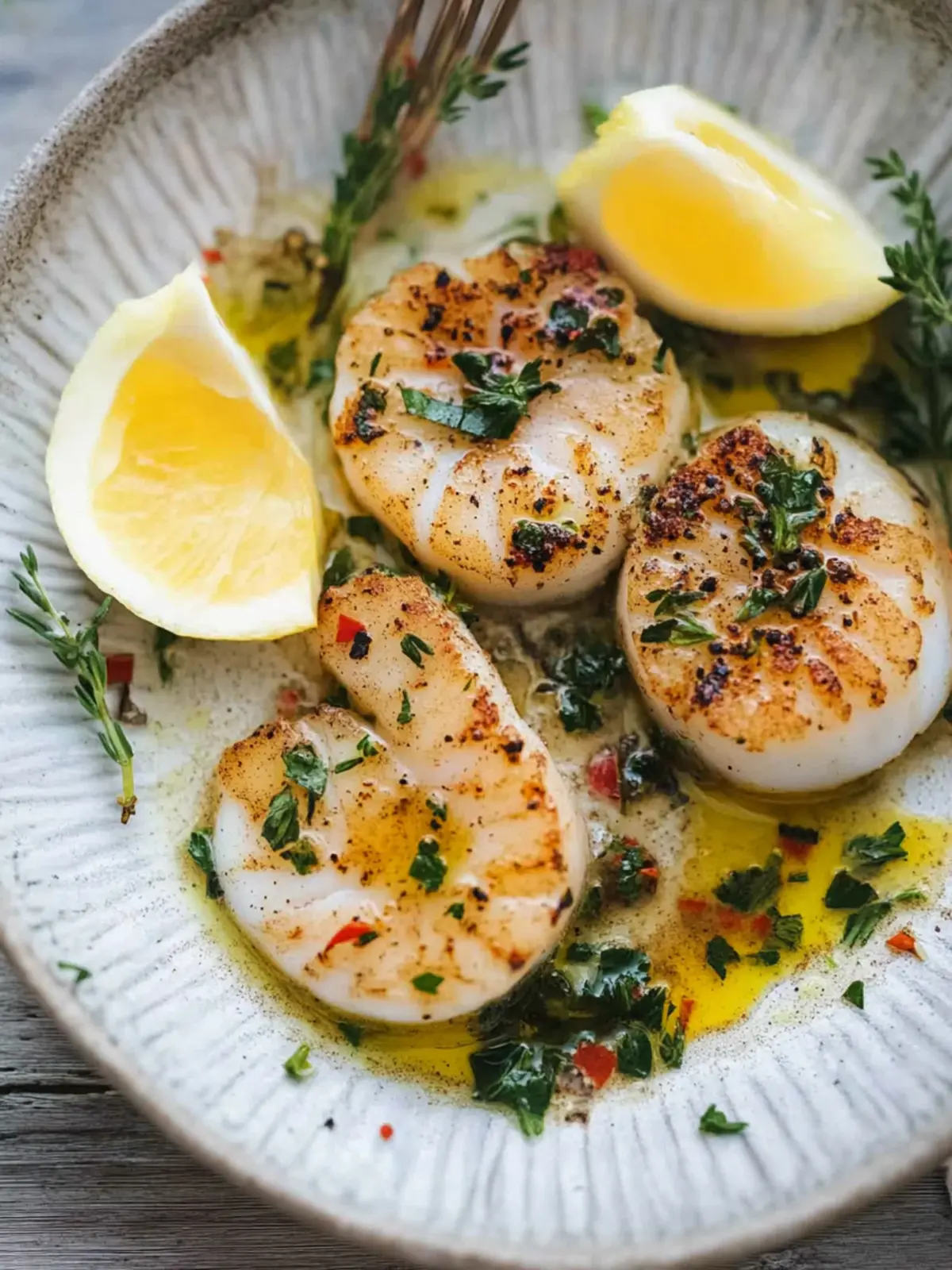 Pan-fried Scallops with Spiced Herby Butter