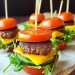 Mini Cheeseburger Bites on Toothpicks