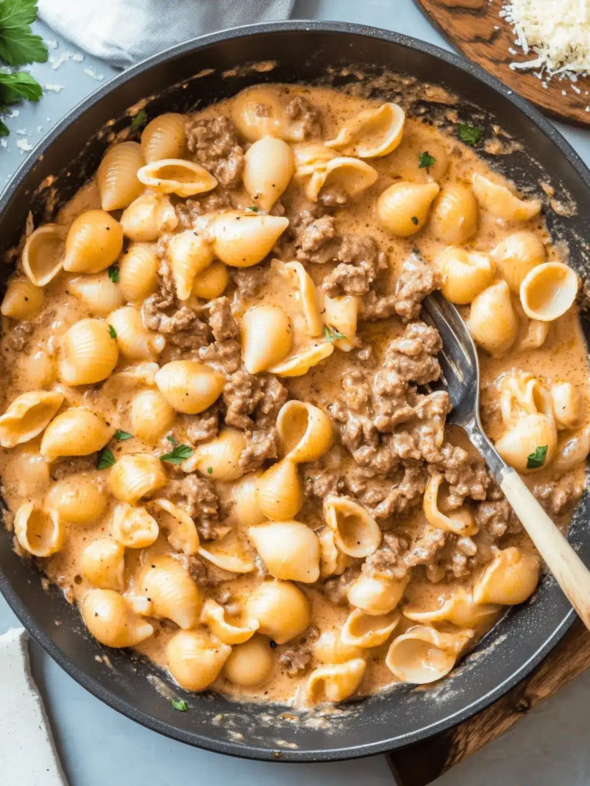 Creamy Beef and Shells