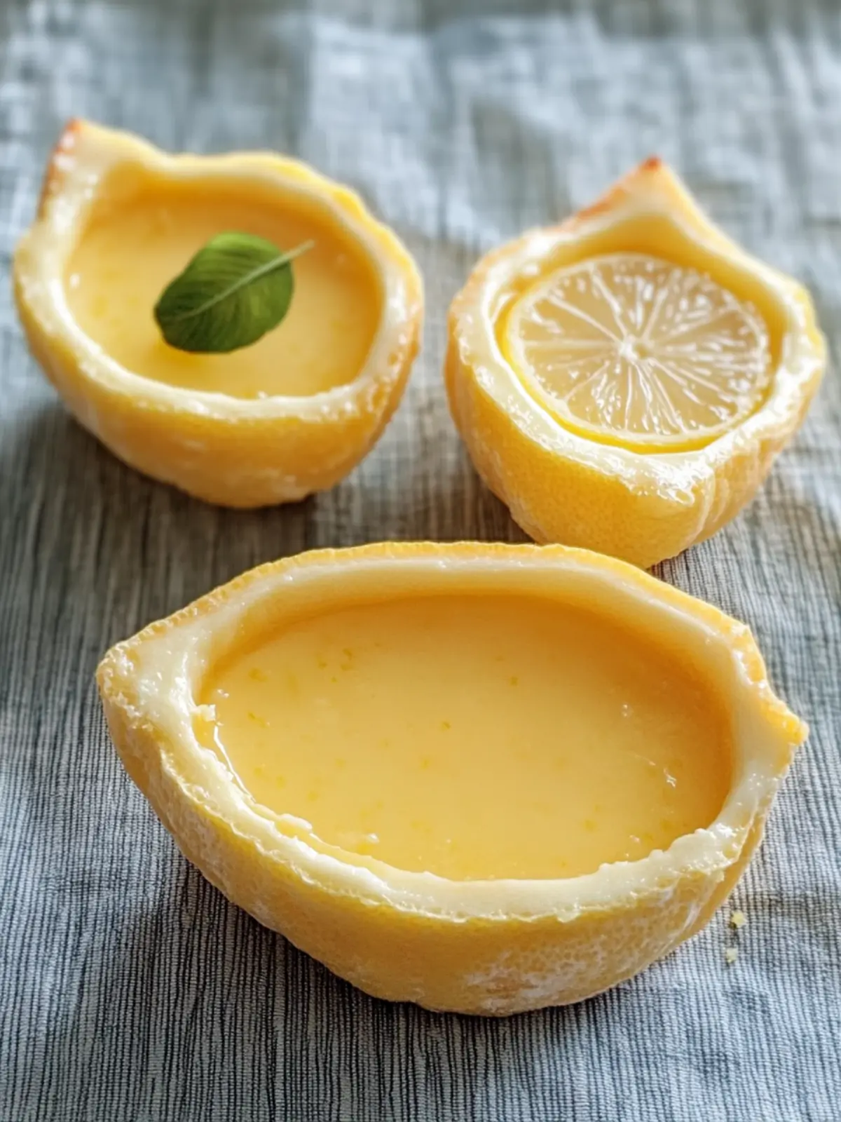 Lemon Flan in Cute Lemon Boats