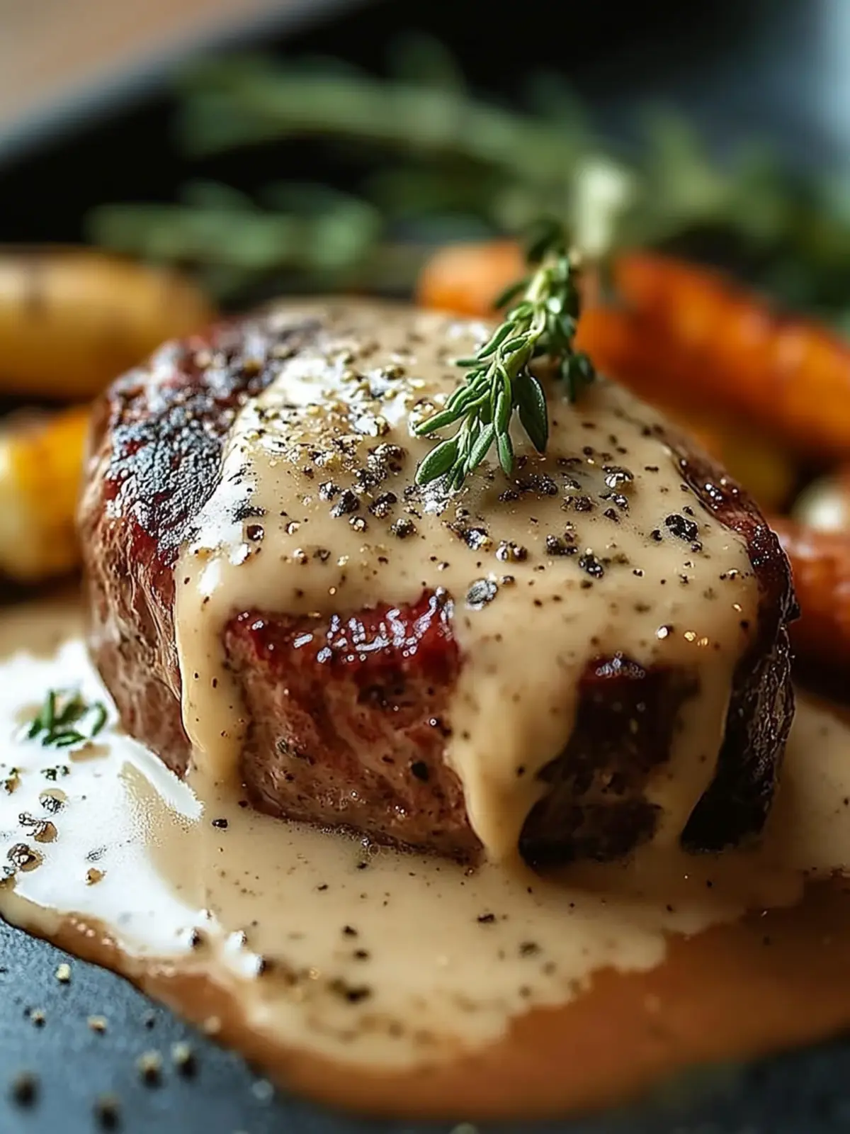 Creamy Peppercorn Filet Mignon