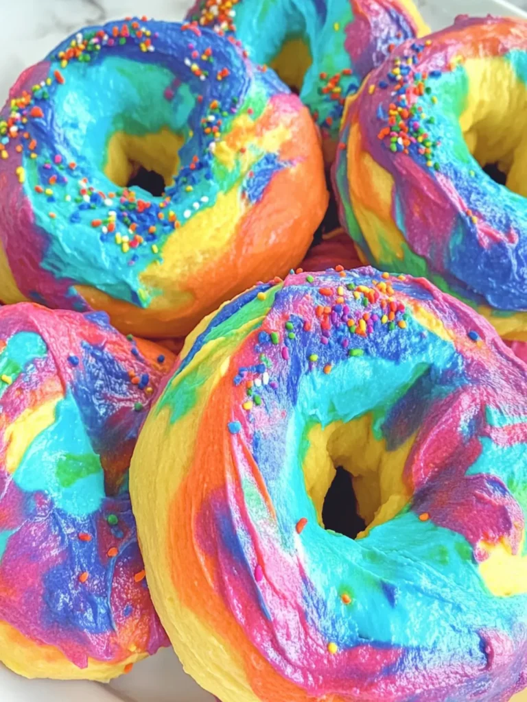 Pride Month Tie-Dye Rainbow Bagels