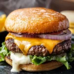 Keto In-N-Out Burger Copycat with Cheesy Onion Buns