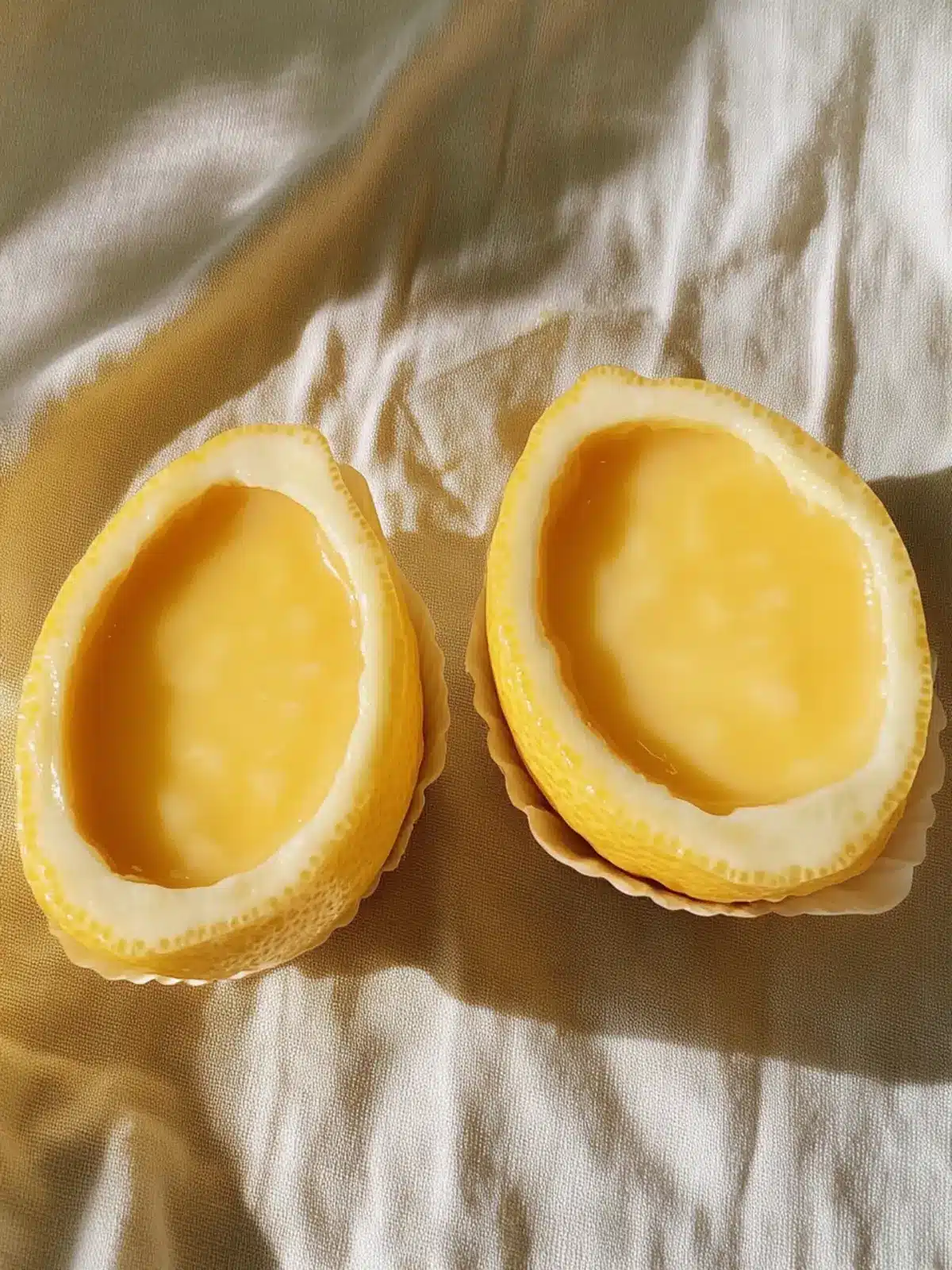 Lemon Flan in Cute Lemon Boats