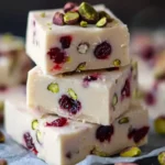 3-minute cranberry pistachio fudge
