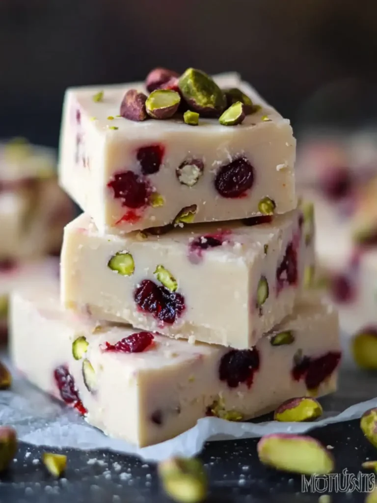 3-minute cranberry pistachio fudge