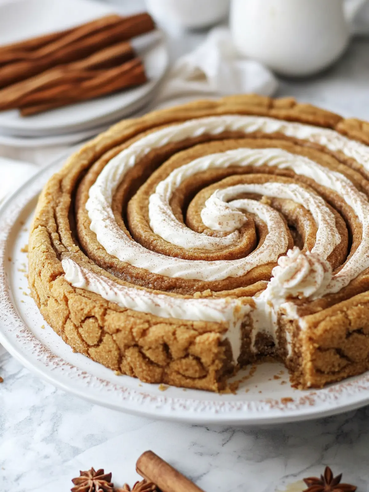Giant Cinnamon Roll Cookie Cake That Will Wow Your Taste Buds 3 Giant Cinnamon Roll Cookie Cake