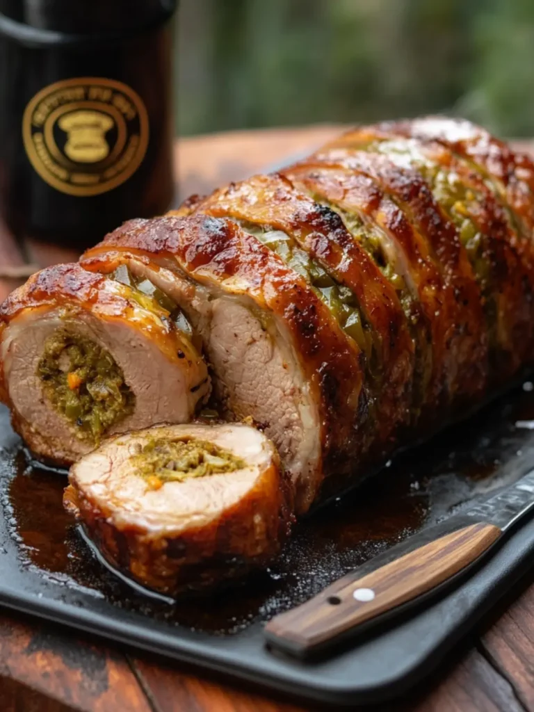 Father's Day Green Chile Stuffed Pork Loin Fatty