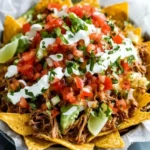 Spicy pulled pork nachos