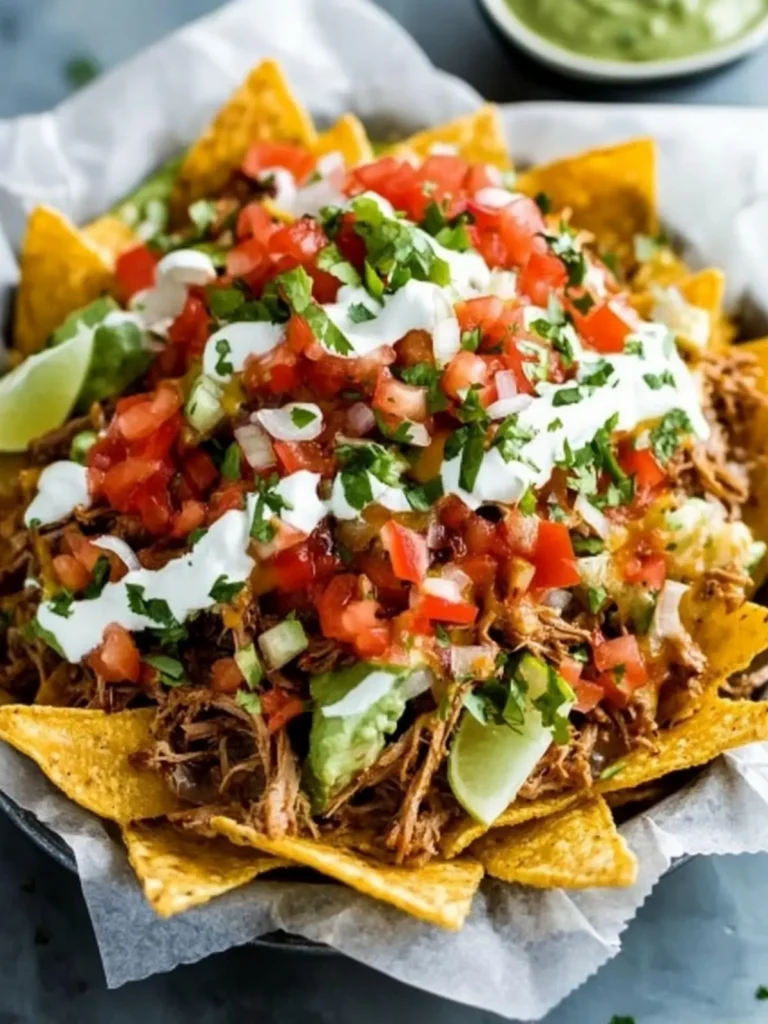 Spicy pulled pork nachos