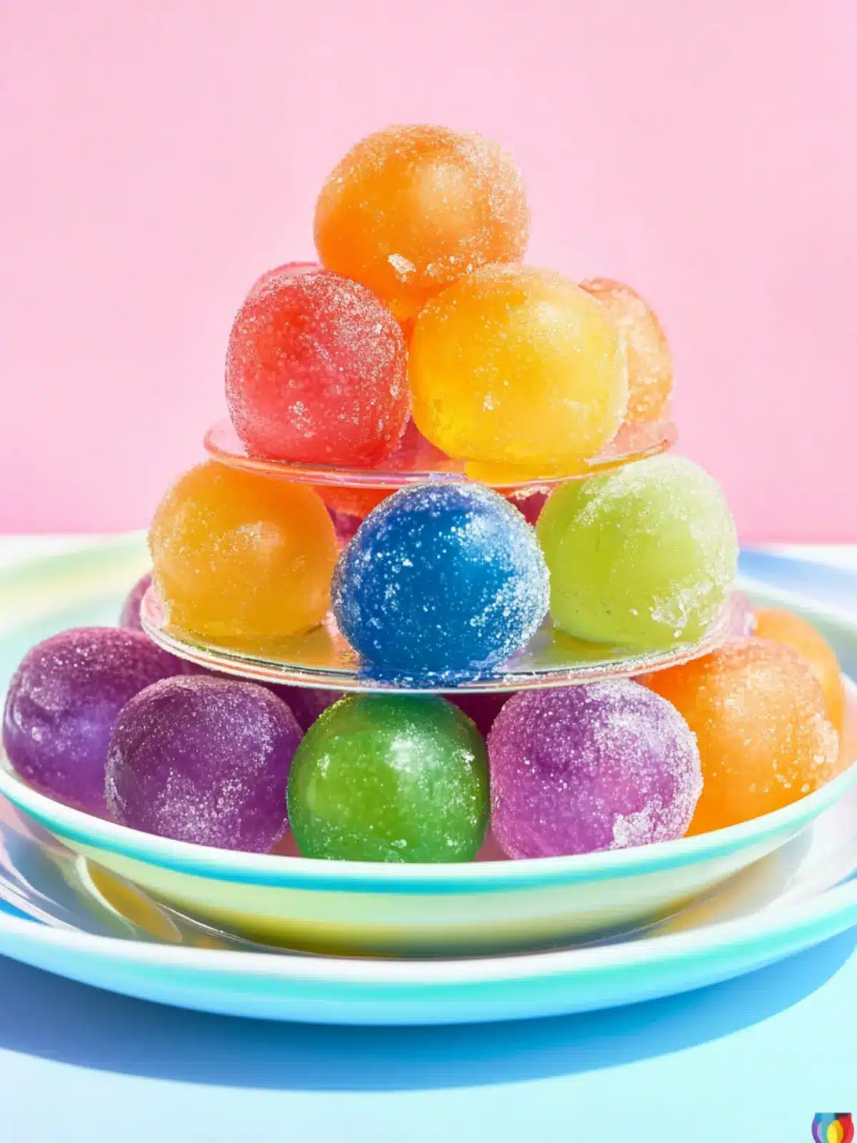 Pride Month Rainbow Jello Frosted Grapes