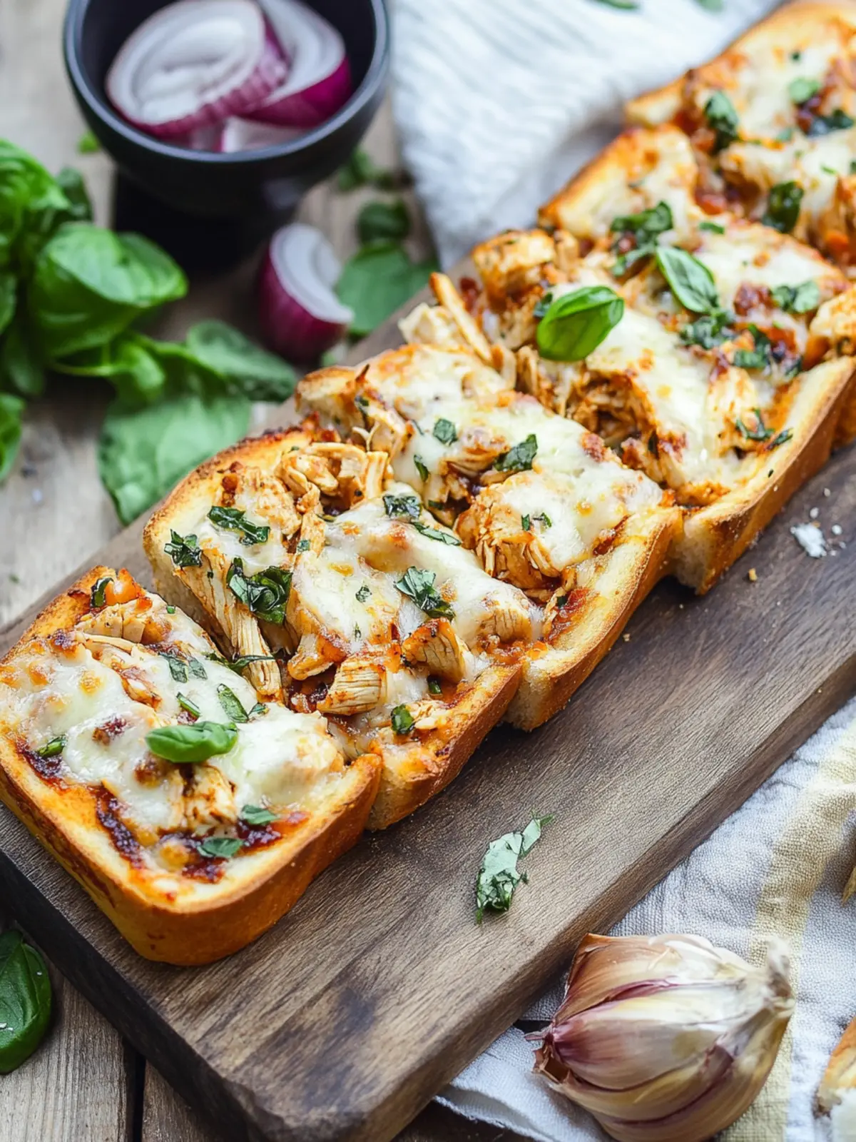 French Bread BBQ Chicken Pizza