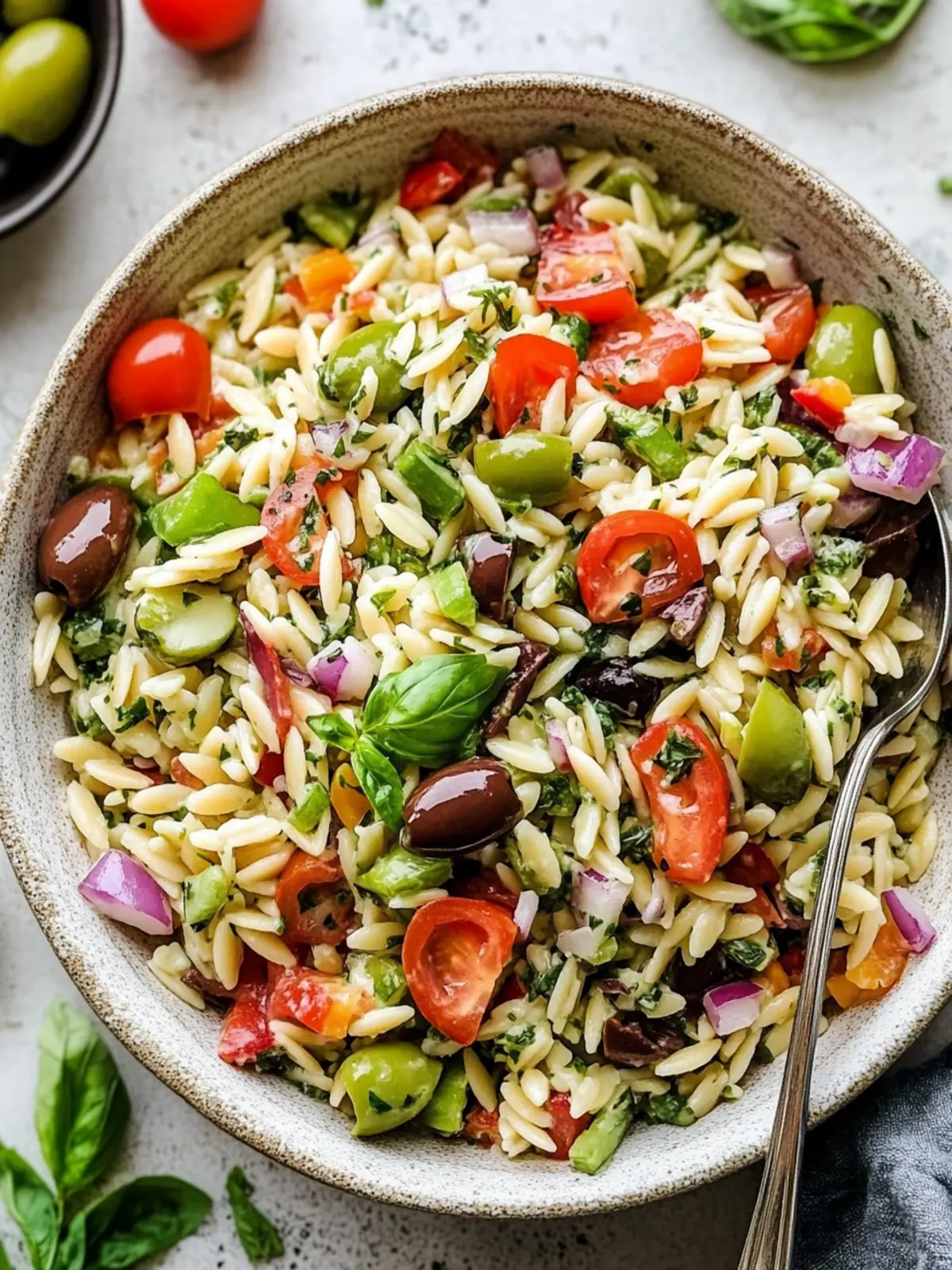 Herby Olive Italian Orzo Salad