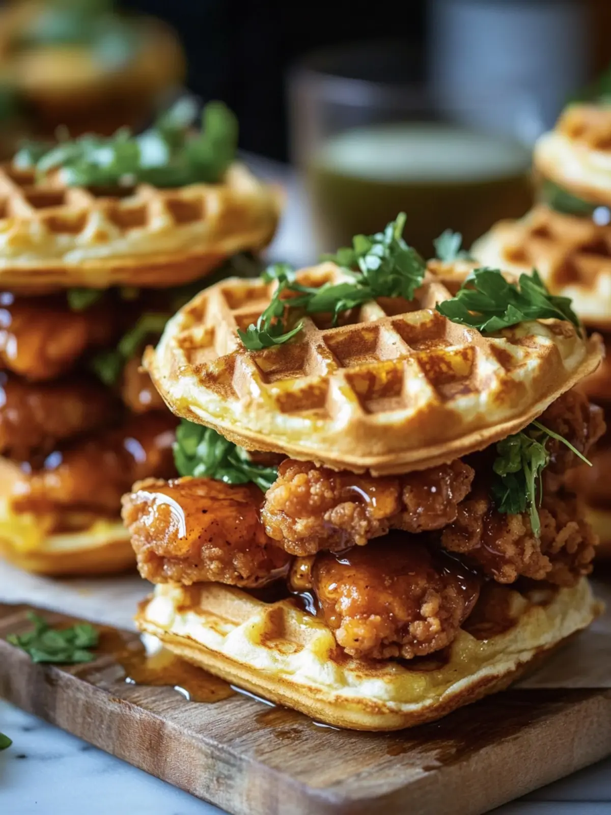 Hot Honey Chicken & Waffle Sliders