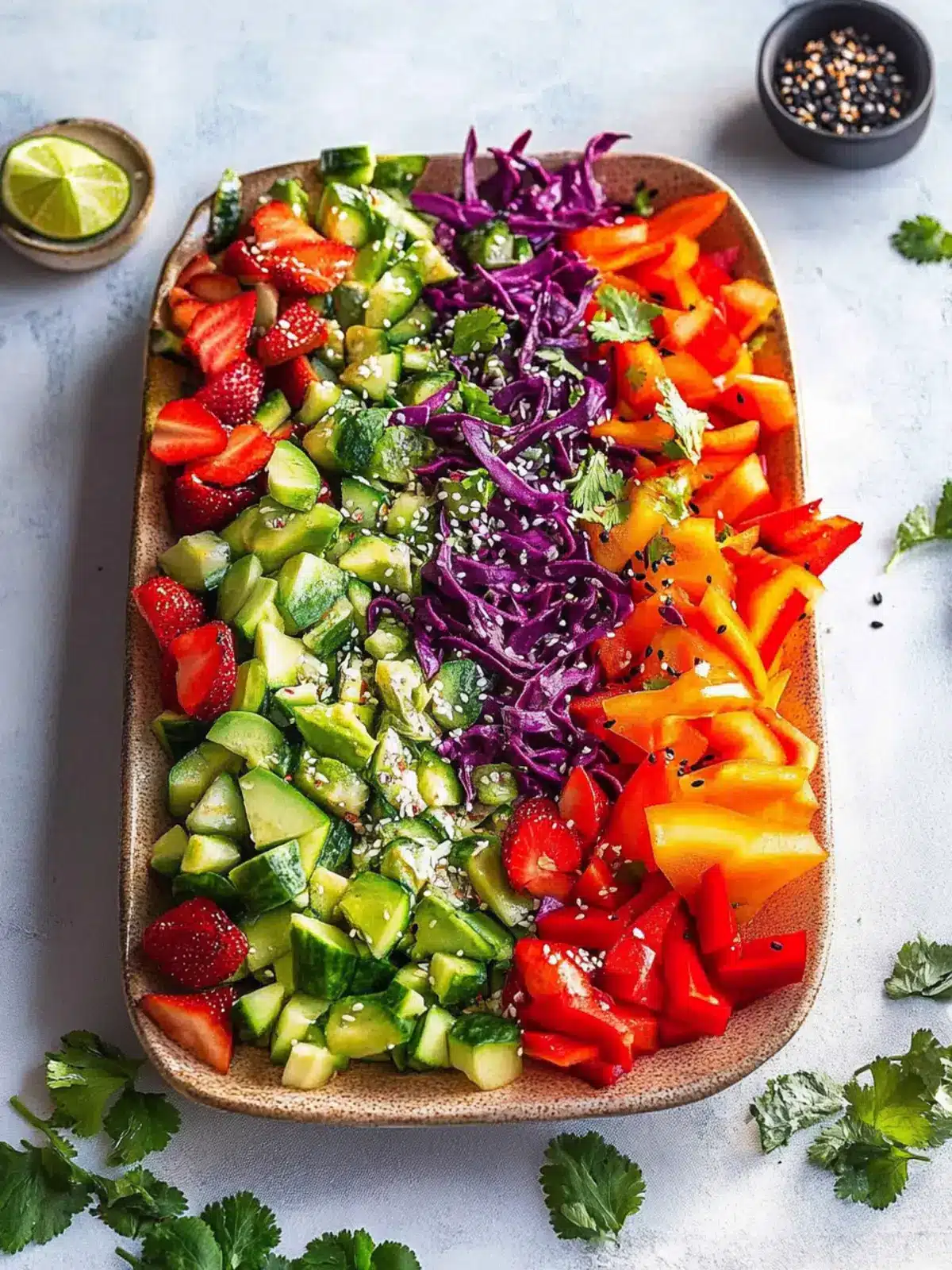 Pride Month Rainbow Salad with Zesty Chinese Dressing Delight 3 Pride Month Rainbow salad with Chinese-inspired dressing