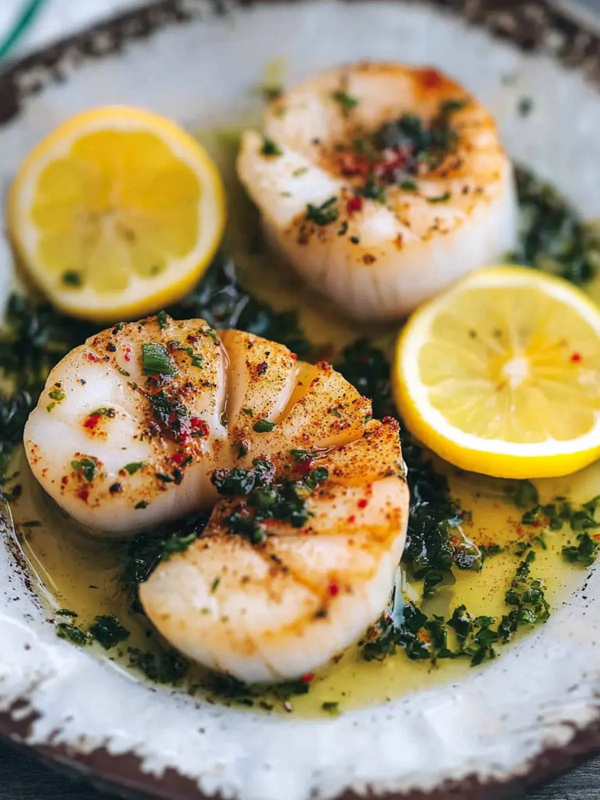 Pan-fried Scallops with Spiced Herby Butter