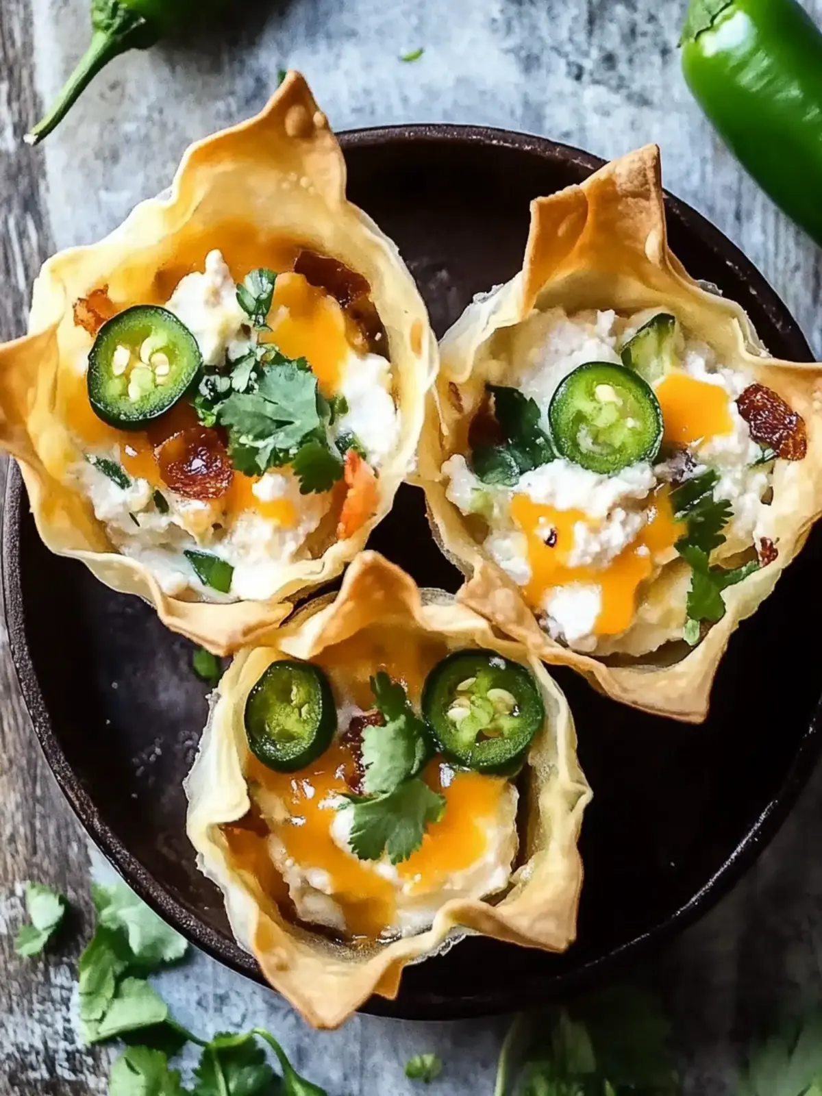 Spicy Jalapeño Popper Wonton Cups You Can't Resist 3 Jalapeño popper wonton cups