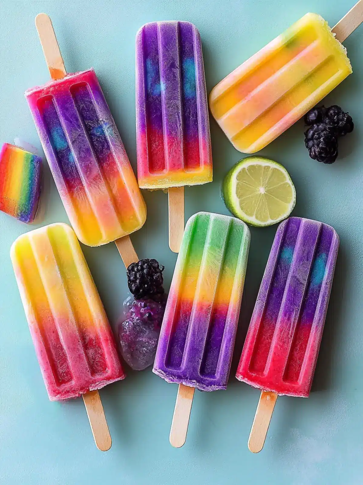 Pride Month Rainbow Popsicles
