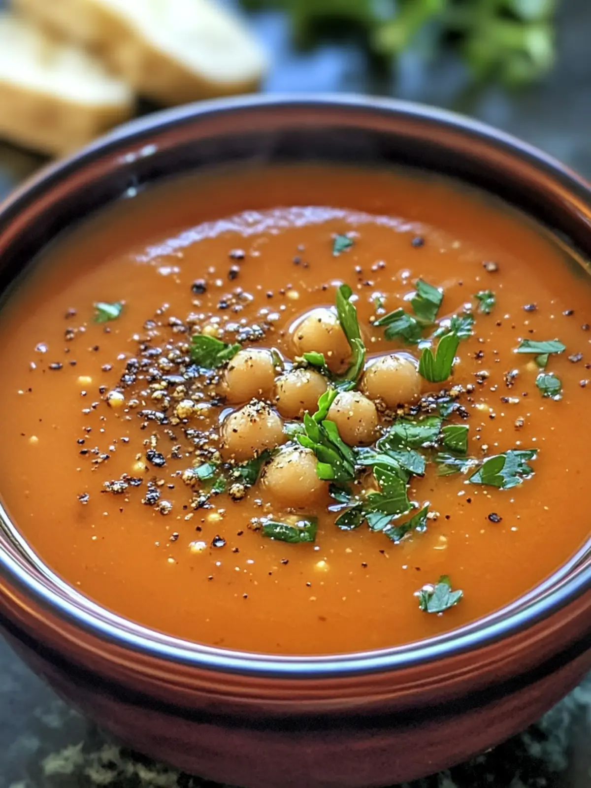 Best Smoky Tomato Chickpea Soup with Cumin Oil