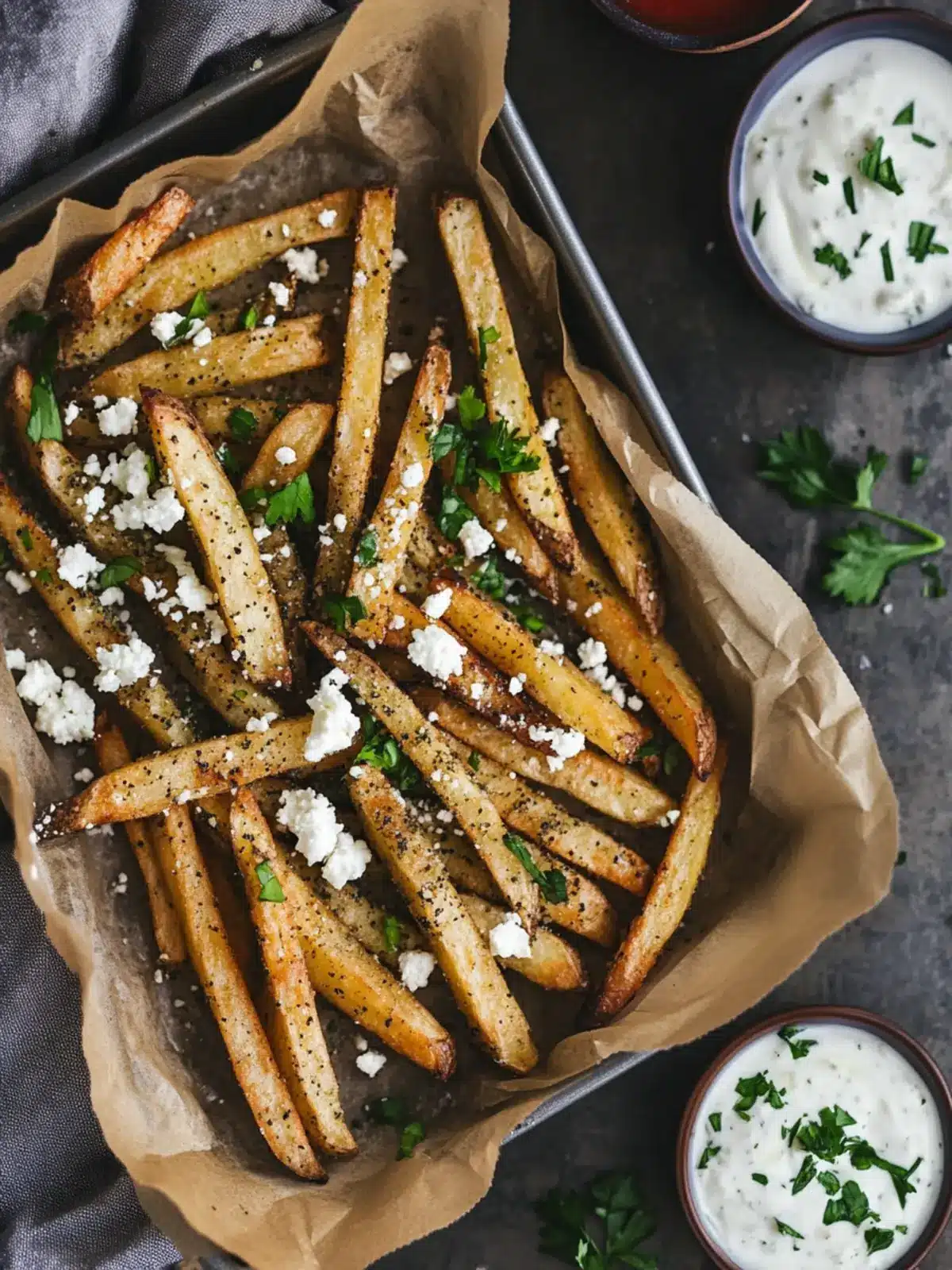 Baked Za’atar Fries with Feta