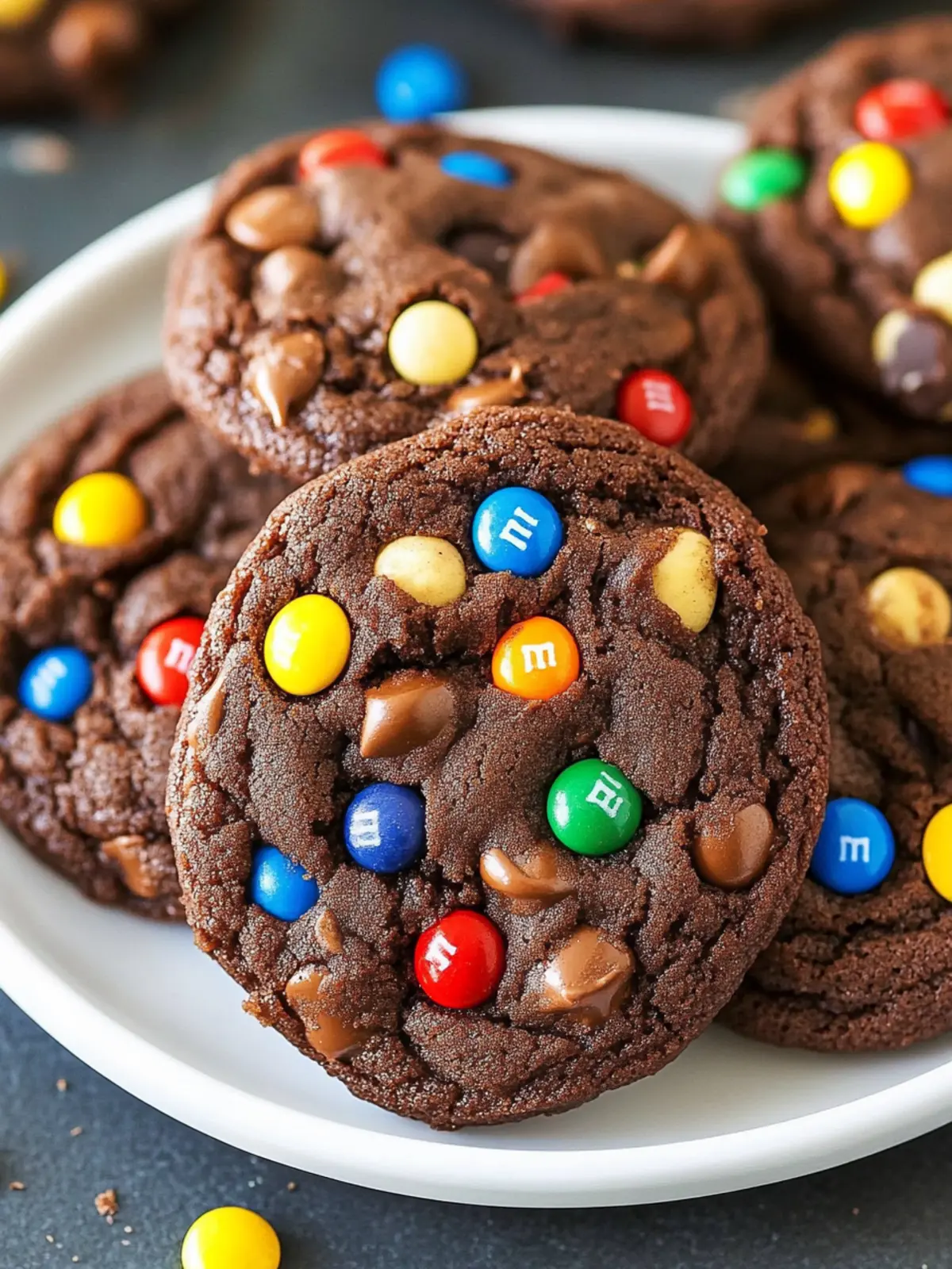Deliciously Chewy Chocolate Peanut Butter M&M Cookies 4 Chocolate Peanut Butter M&M Cookies
