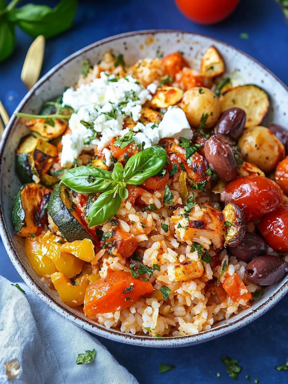 Mediterranean Rice Bowl with Greek-Style Roasted Veggies 3 Mediterranean Rice Bowl with Greek-Style Roasted Vegetables