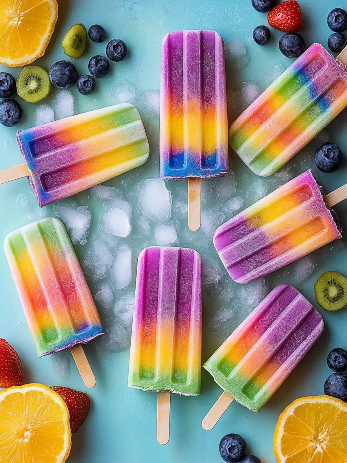 Pride Month Rainbow Popsicles