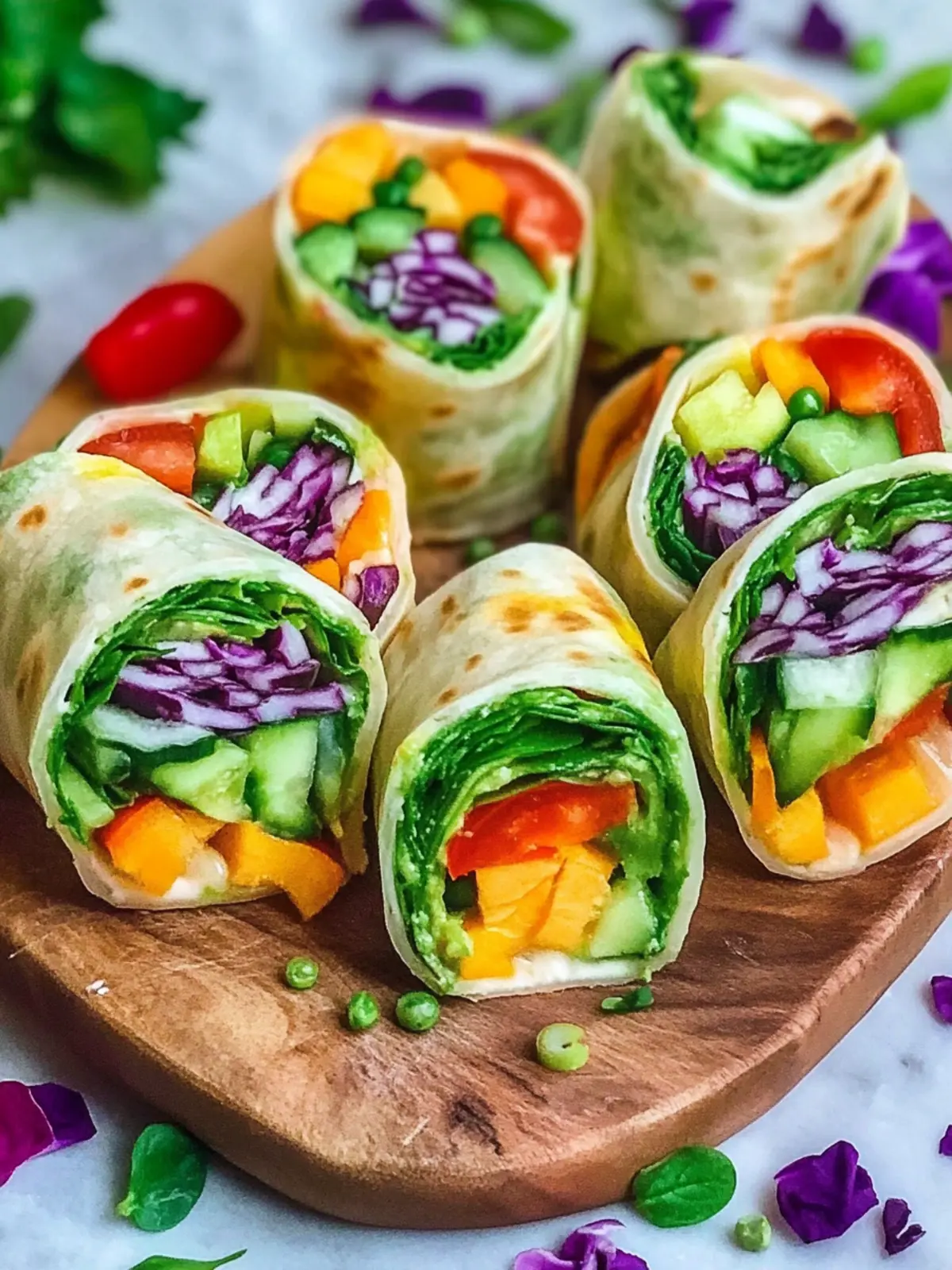 Pride Month Vegan Veggie Rainbow Wraps