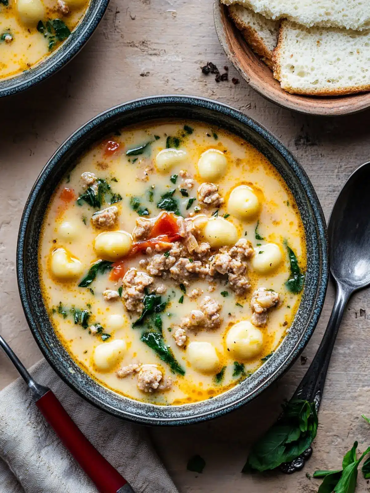 Creamy Sausage Gnocchi Soup with Leftover Turkey
