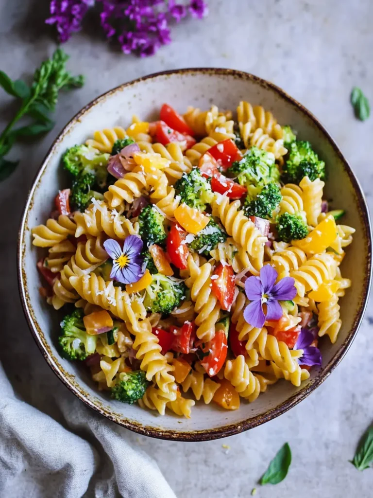 Pride Month Rainbow Pasta Salad With Tahini