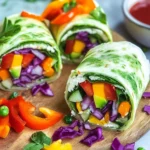 Pride Month Vegan Veggie Rainbow Wraps